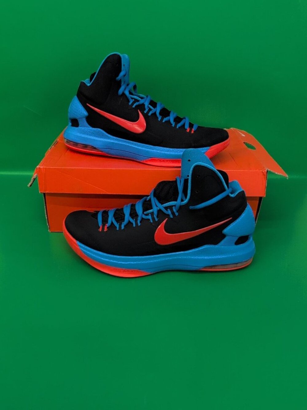 Nike KD 5 Thunder Away Sneakers Men's Shoes US 9 Blue & Black 554988-048